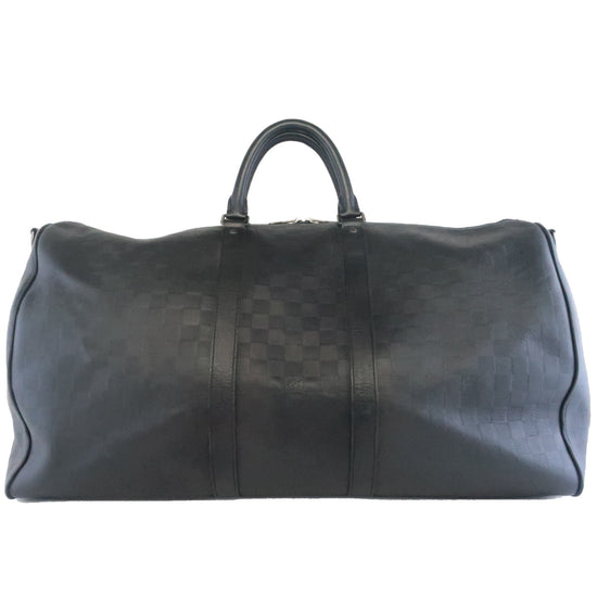 Louis Vuitton Louis Vuitton Keepall 55 Damier Graphite Infini Black Leather Bag LVBagaholic