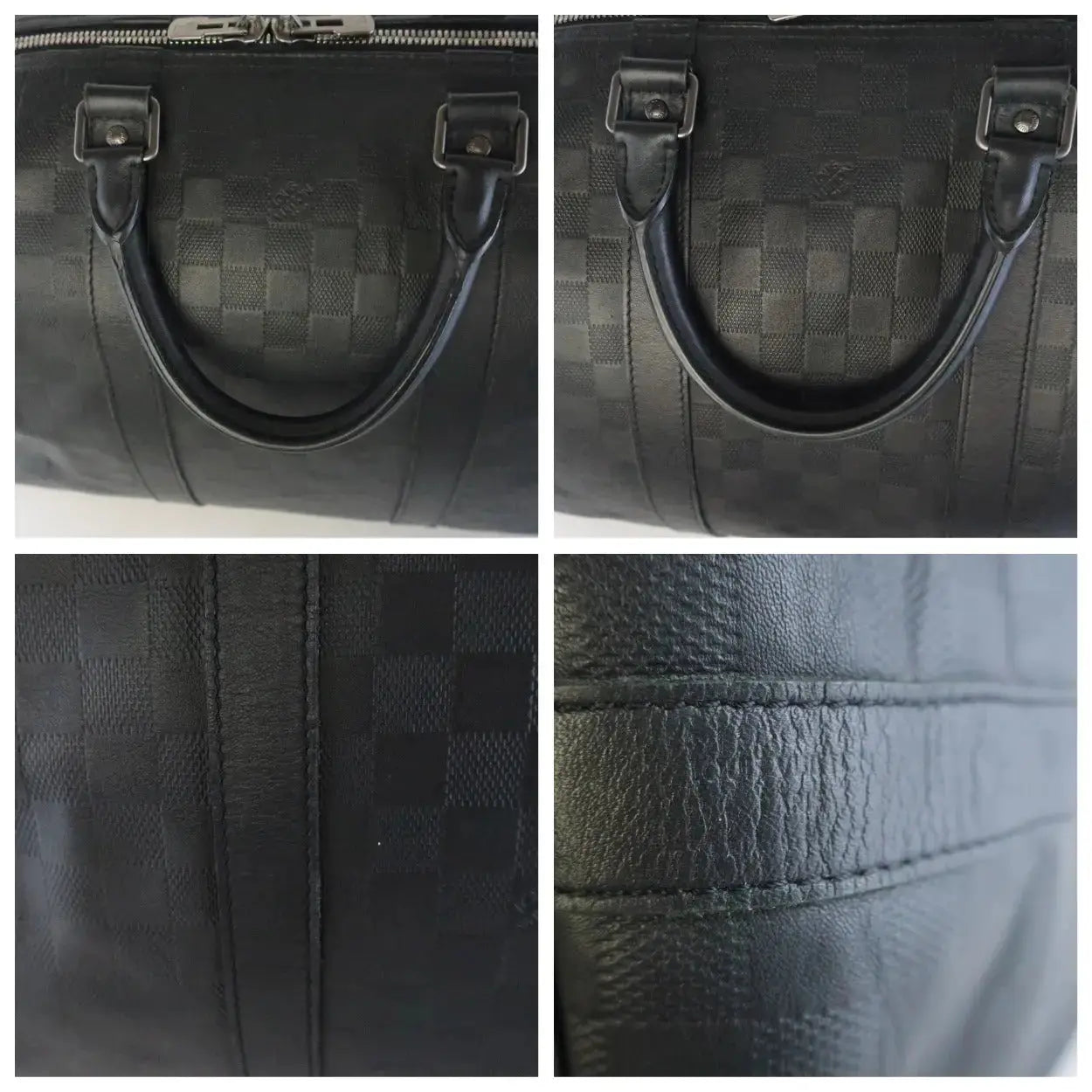 Louis Vuitton Black Damier Inifini Leather Keepall Bandouliere 55