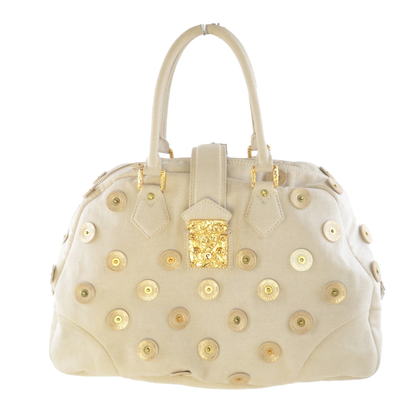 Load image into Gallery viewer, Louis Vuitton Louis Vuitton Limited Edition Beige Canvas Polka Dots Panema Bowly Bag LVBagaholic
