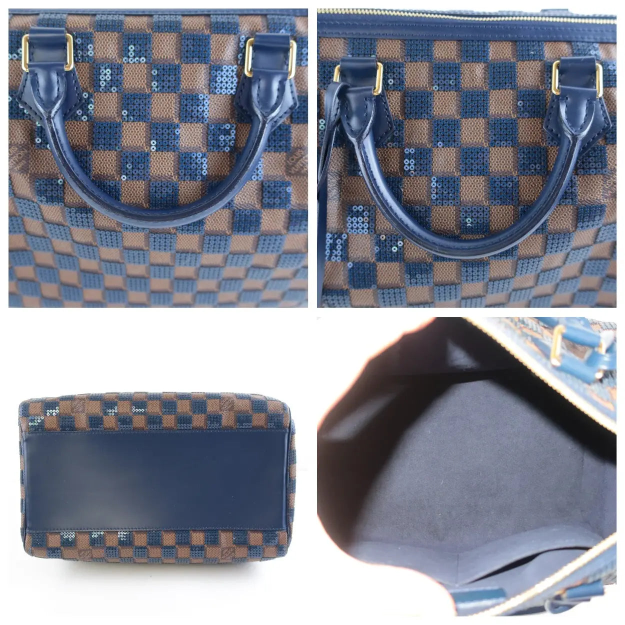 Louis Vuitton Limited Edition Blue Damier Paillettes Speedy 30 Bag -  ShopperBoard