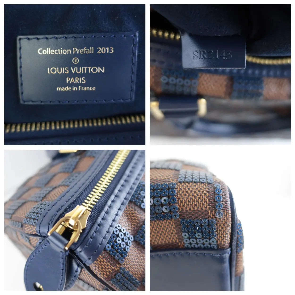 Louis Vuitton Damier Paillettes Speedy 30 Blue 498645
