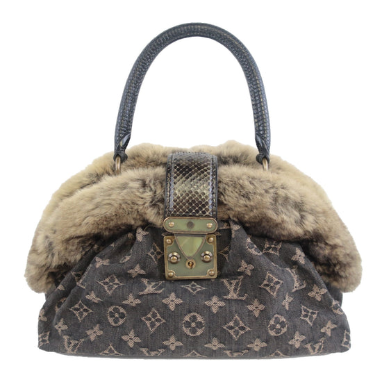 Louis Vuitton Louis Vuitton Limited Edition Chinchilla Denim Demi Lune Bag LVBagaholic