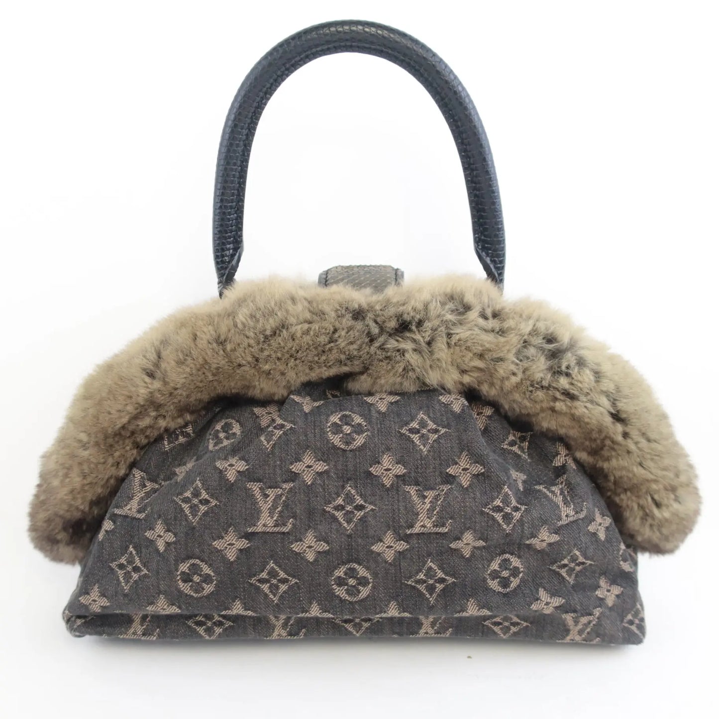 Louis Vuitton Louis Vuitton Limited Edition Chinchilla Denim Demi Lune Bag LVBagaholic