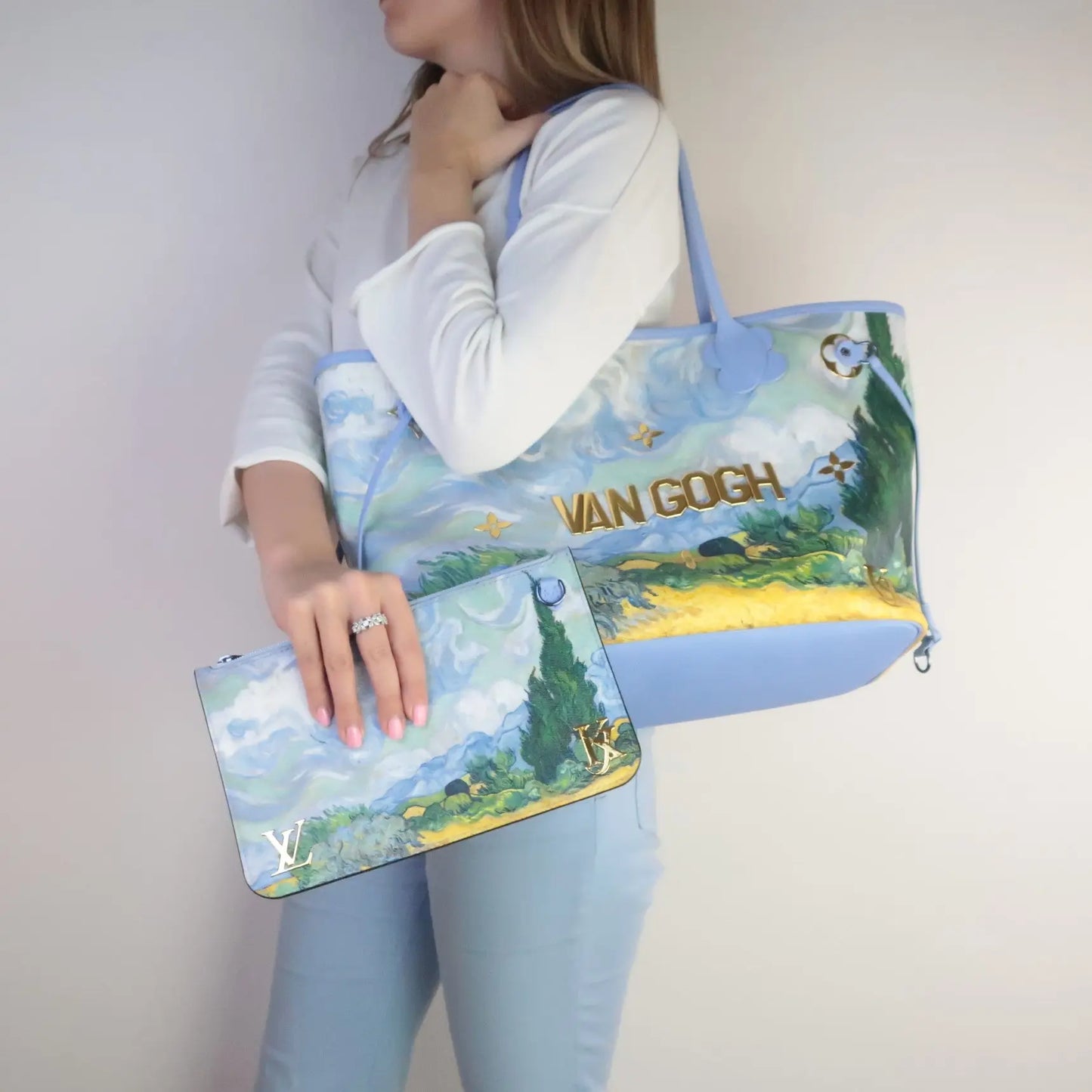 louis vuitton canvas backpack pouch Louis Vuitton Limited Edition Coated Canvas Jeff Koons Van Gogh Neverf – Bagaholic