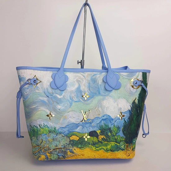 Louis Vuitton Louis Vuitton Limited Edition Coated Canvas Jeff Koons Van Gogh Neverfull MM Bag with Pouch LVBagaholic