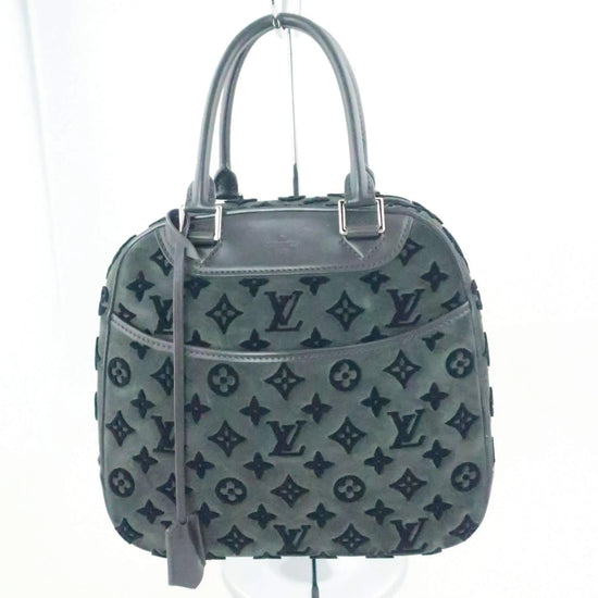 Load image into Gallery viewer, Louis Vuitton Louis Vuitton Limited Edition Gris Suede Monogram Tuffetage Deauville Cube Bag LVBagaholic
