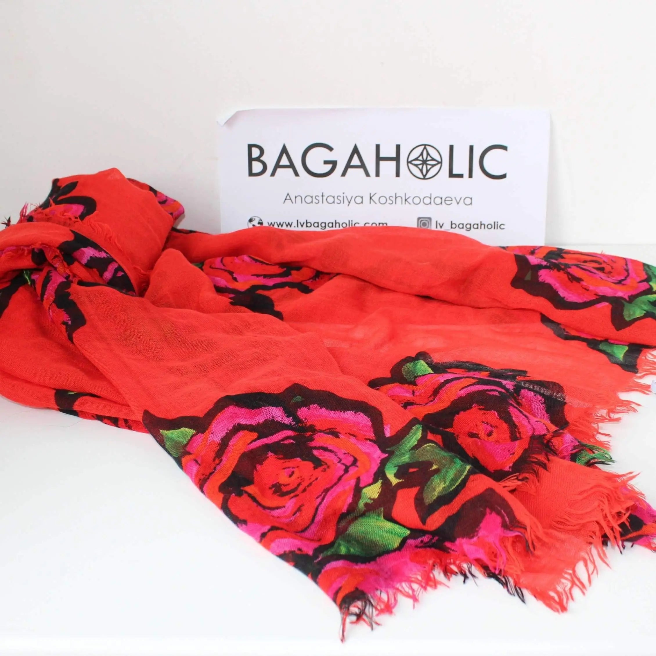 Louis Vuitton Limited Edition Roses Cashmere/Silk Stephen Sprouse Scarf ...