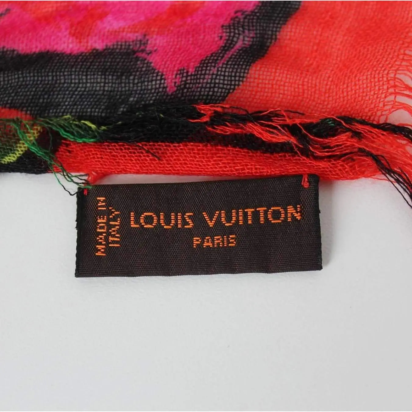 Load image into Gallery viewer, Louis Vuitton Louis Vuitton Limited Edition Orange Cashmere/Silk Stephen Sprouse Roses Stole LVBagaholic
