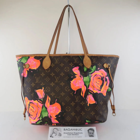 Louis Vuitton Neverfull MM Stephen Sprouse roses Limited Edition Used