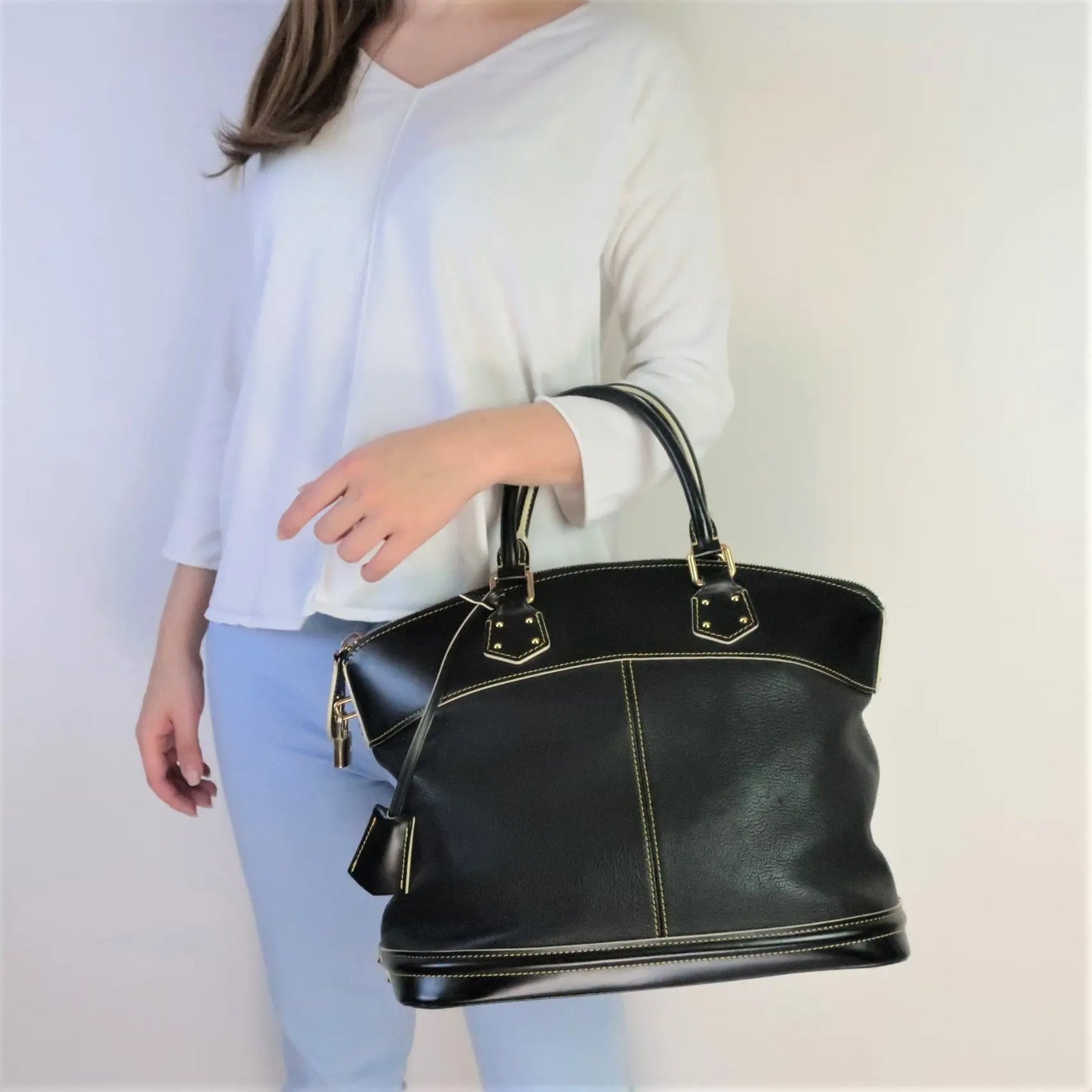 Louis Vuitton Lockit MM Leather Handbag Bagaholic