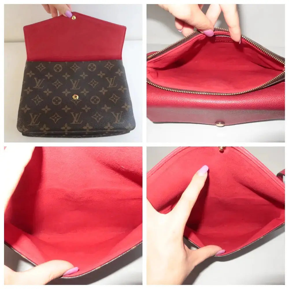 Louis Vuitton Louis Vuitton Monogram Canvas / Red Leather Twice/Twinset Crossbody Bag LVBagaholic