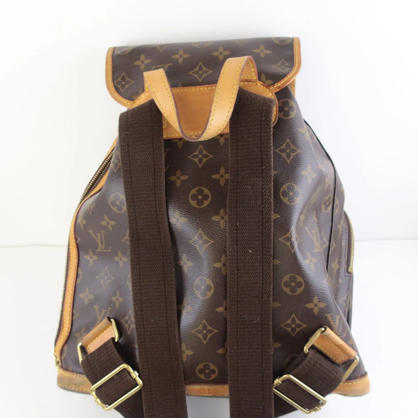 Louis Vuitton Backpack Bag Sac A Dos Bosphore LV Monogram Brown Leather  Vintage