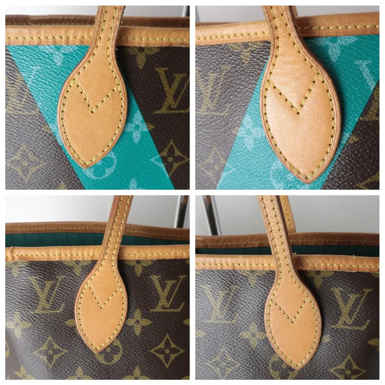 Louis Vuitton Louis Vuitton Monogram Canvas V Voyage Turquoise Neverfull MM Bag (777) LVBagaholic