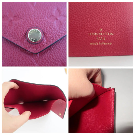 Louis Vuitton Maroon Monogram Empreinte Leather Sarah Wallet