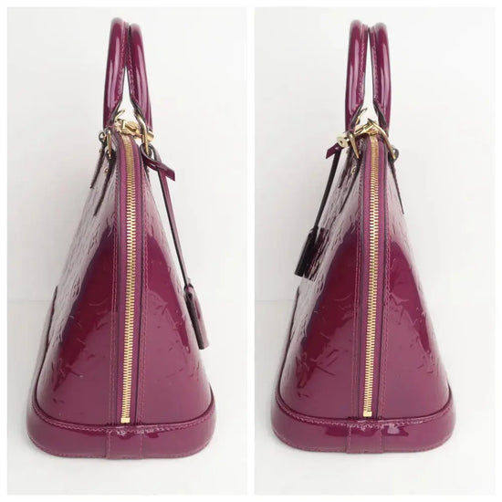Load image into Gallery viewer, Louis Vuitton Louis Vuitton Monogram Vernis Magenta Alma PM bag + matching strap LVBagaholic
