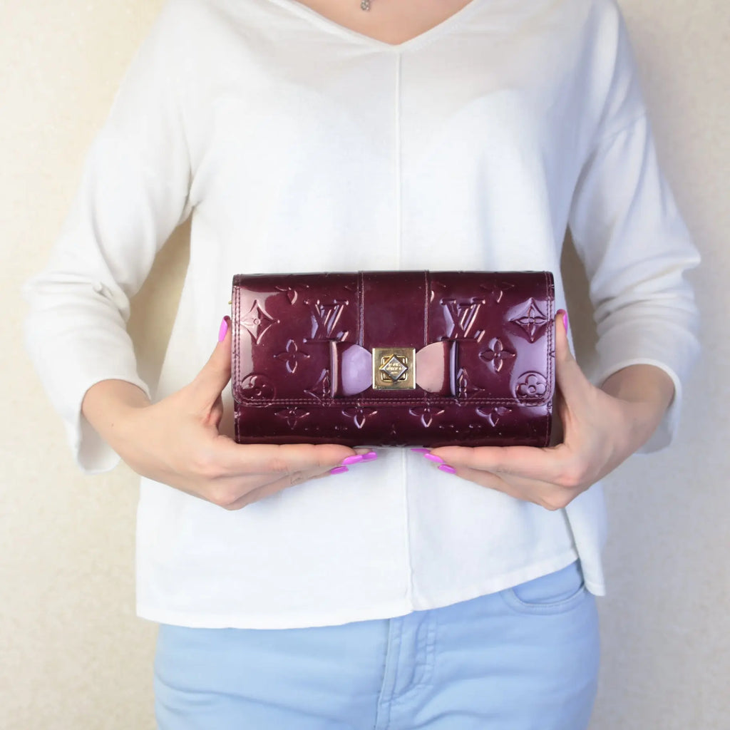 Louis Vuitton Rouge Fauviste Monogram Vernis Sarah Wallet - ShopStyle