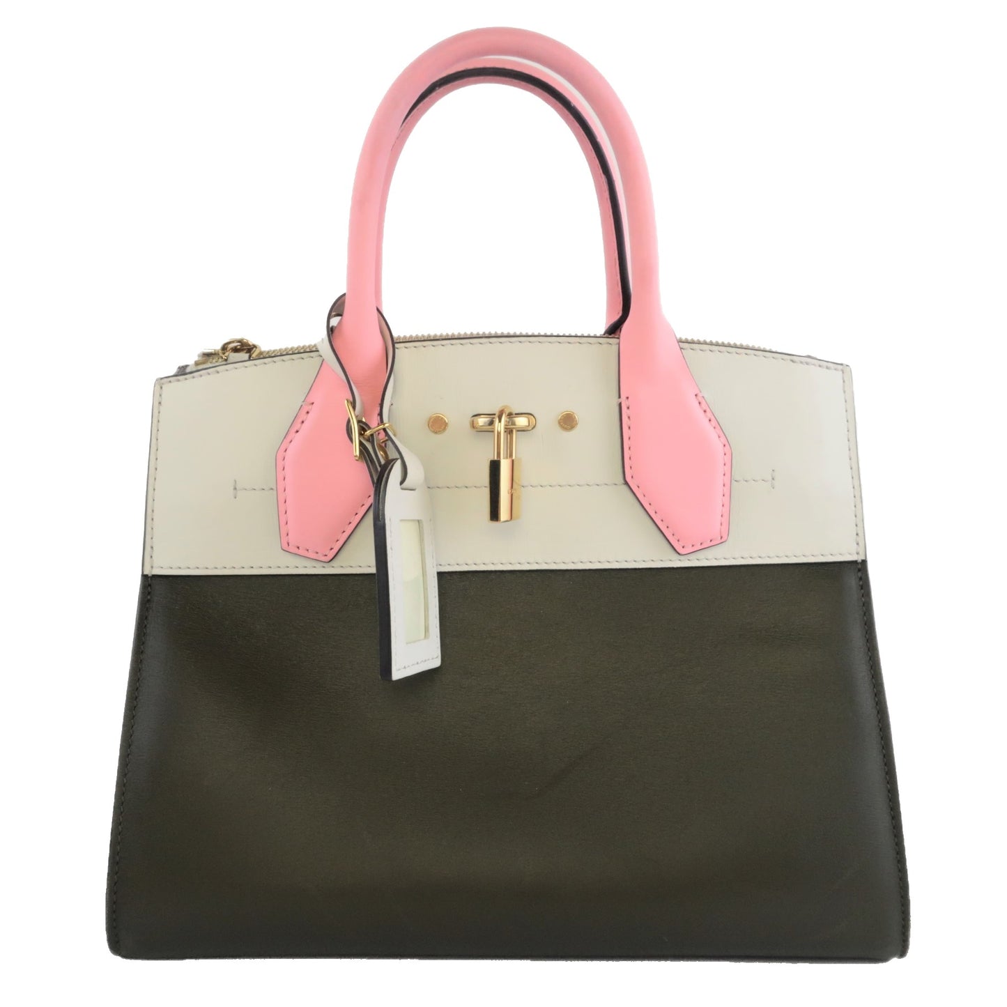 Louis Vuitton Louis Vuitton Olive/Pink Leather City Steamer PM Bag LVBagaholic