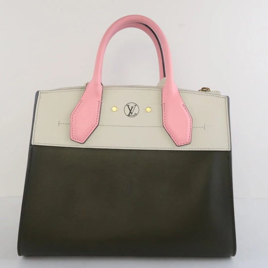 Load image into Gallery viewer, Louis Vuitton Louis Vuitton Olive/Pink Leather City Steamer PM Bag LVBagaholic
