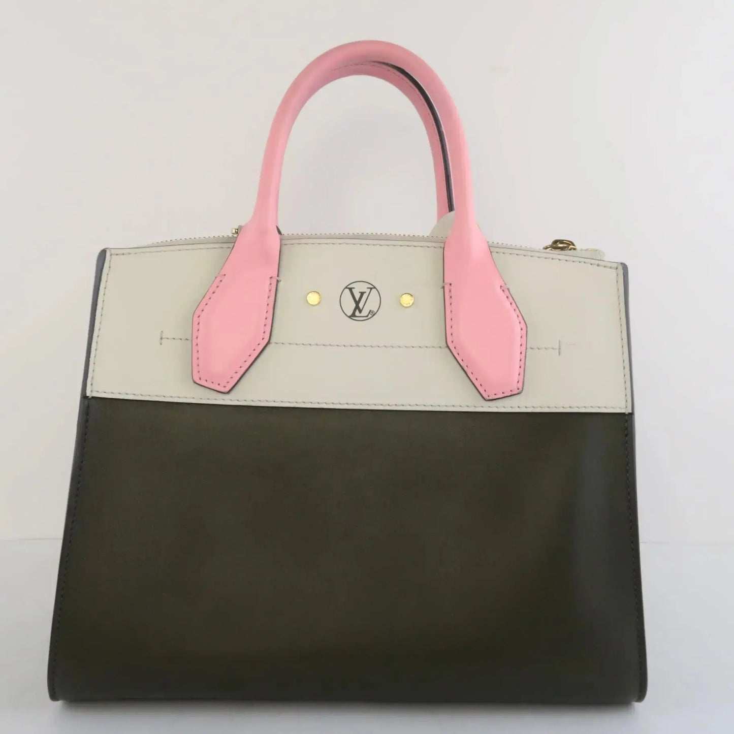 Louis Vuitton Louis Vuitton Olive/Pink Leather City Steamer PM Bag LVBagaholic