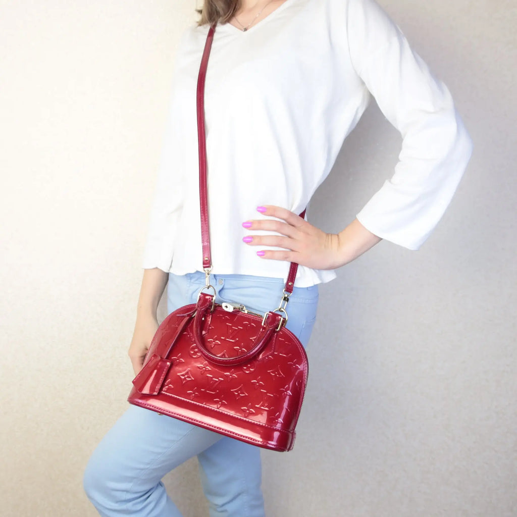 Louis Vuitton Red Monogram Vernis Alma BB Bag Bagaholic