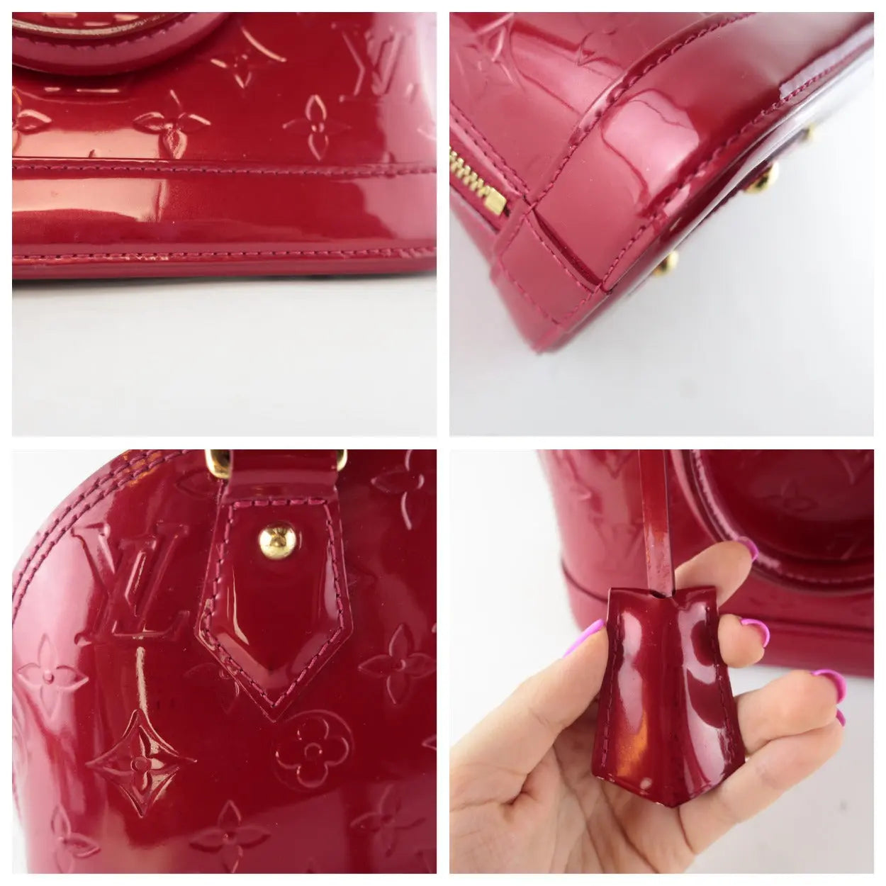 Louis Vuitton Monogram Vernis Alma BB w/Strap - Red Handle Bags, Handbags -  LOU461508