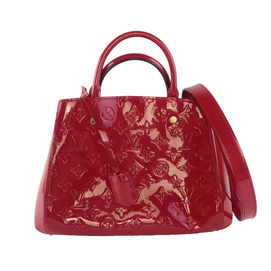Louis Vuitton Louis Vuitton Pomme D'Amour Red Monogram Vernis Montaigne BB bag (725) LVBagaholic