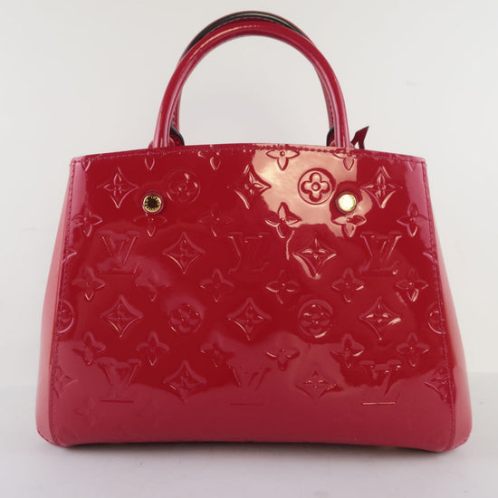 Louis Vuitton Louis Vuitton Pomme D'Amour Red Monogram Vernis Montaigne BB bag (725) LVBagaholic