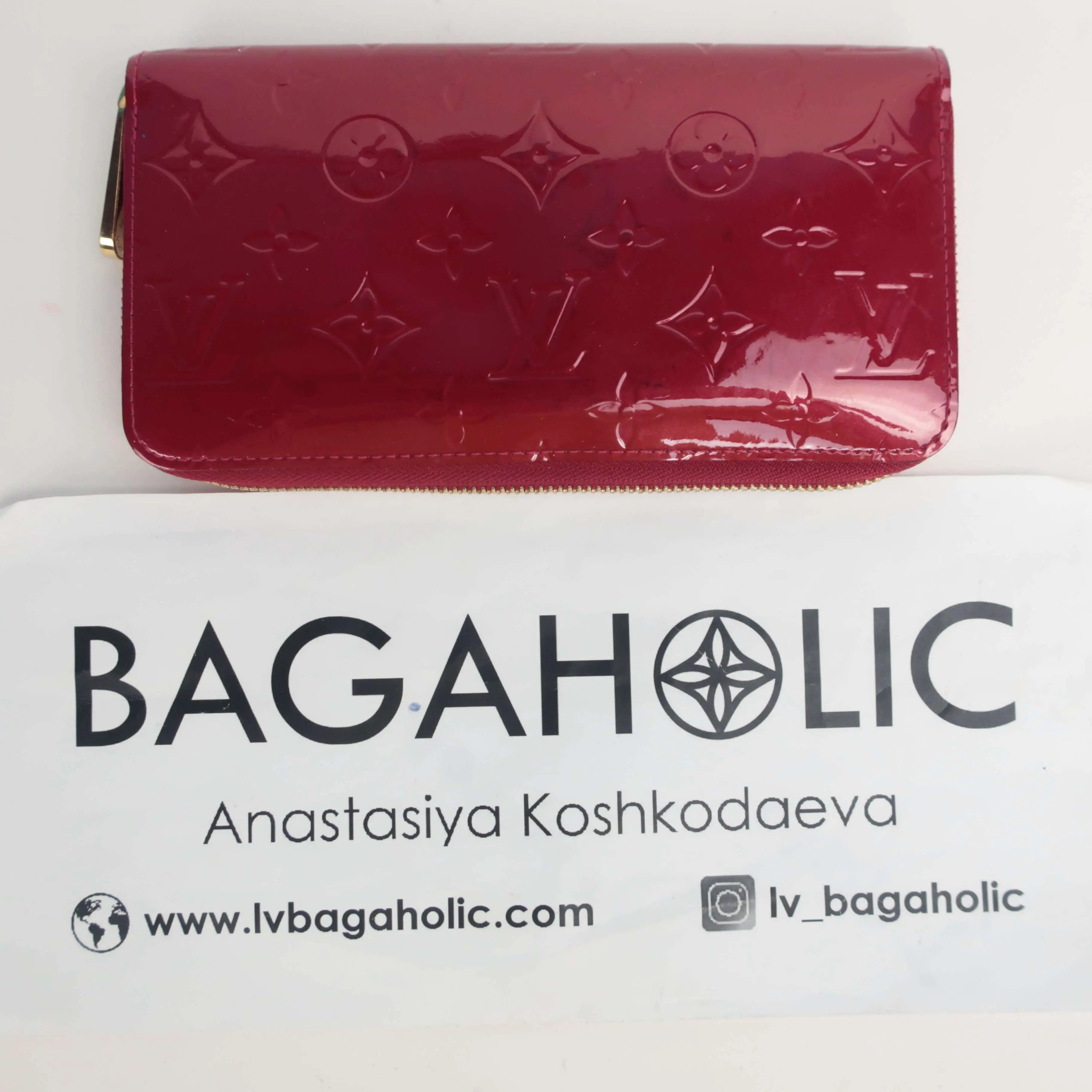 Louis Vuitton Red Vernis Zippy Wallet Bagaholic 1156