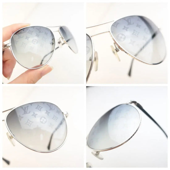 Louis Vuitton Silvertone Monogram Conspiration Pilote Sunglasses -  ShopperBoard