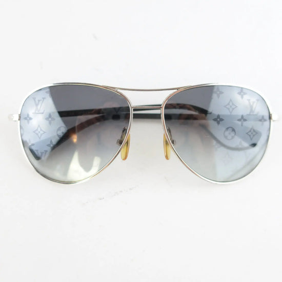 Louis Vuitton Louis Vuitton Silvertone Monogram Conspiration Pilote Sunglasses (645) LVBagaholic