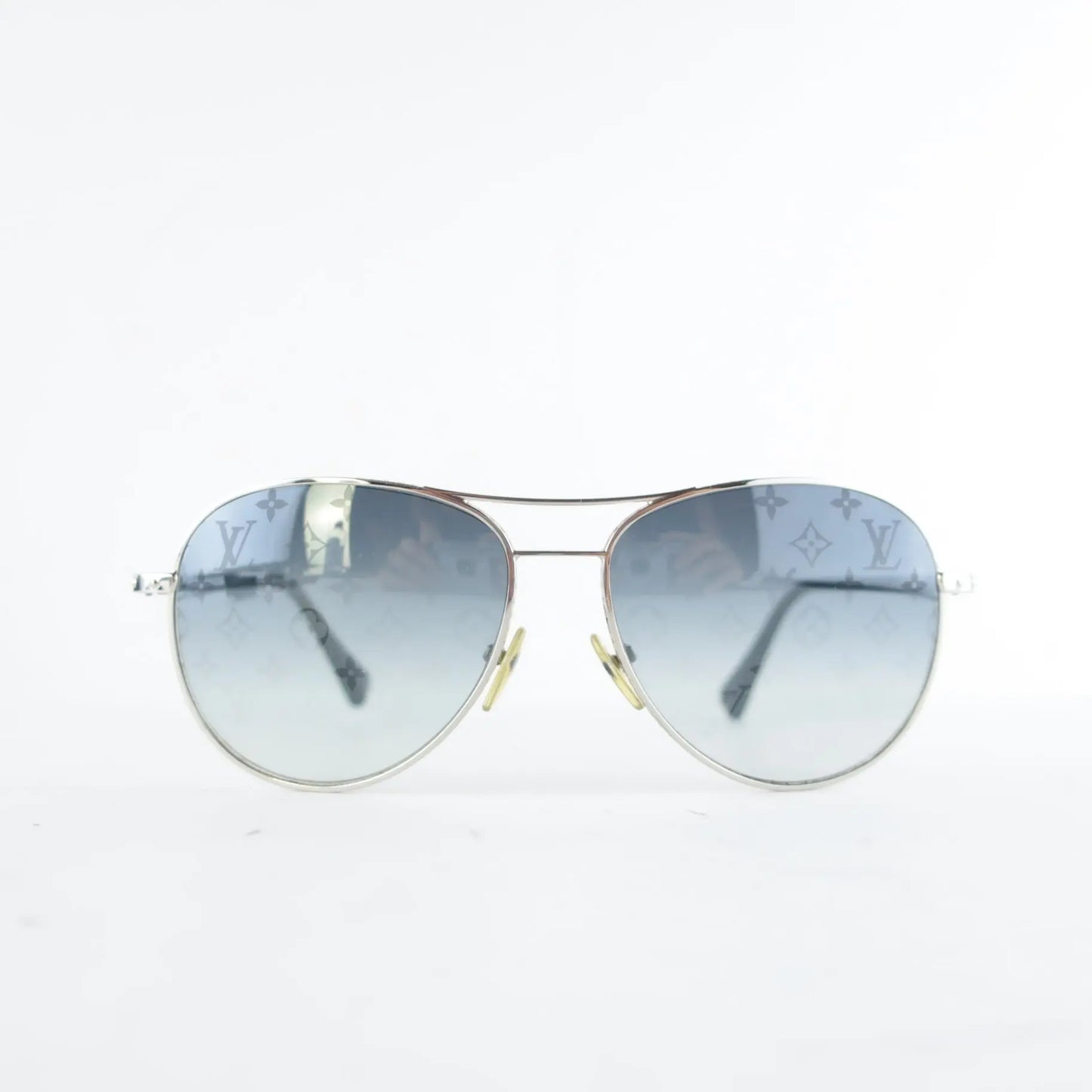 Louis Vuitton Louis Vuitton Silvertone Monogram Conspiration Pilote Sunglasses (646) LVBagaholic