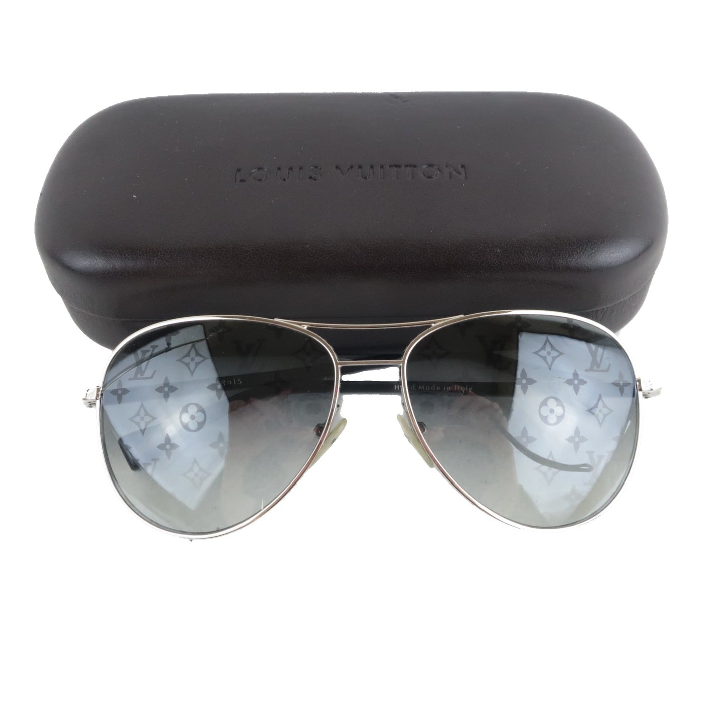 Louis Vuitton Louis Vuitton Silvertone Monogram Conspiration Pilote Sunglasses (670) LVBagaholic
