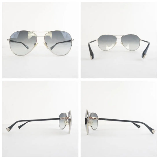 Louis Vuitton Louis Vuitton Silvertone Monogram Conspiration Pilote Sunglasses (670) LVBagaholic