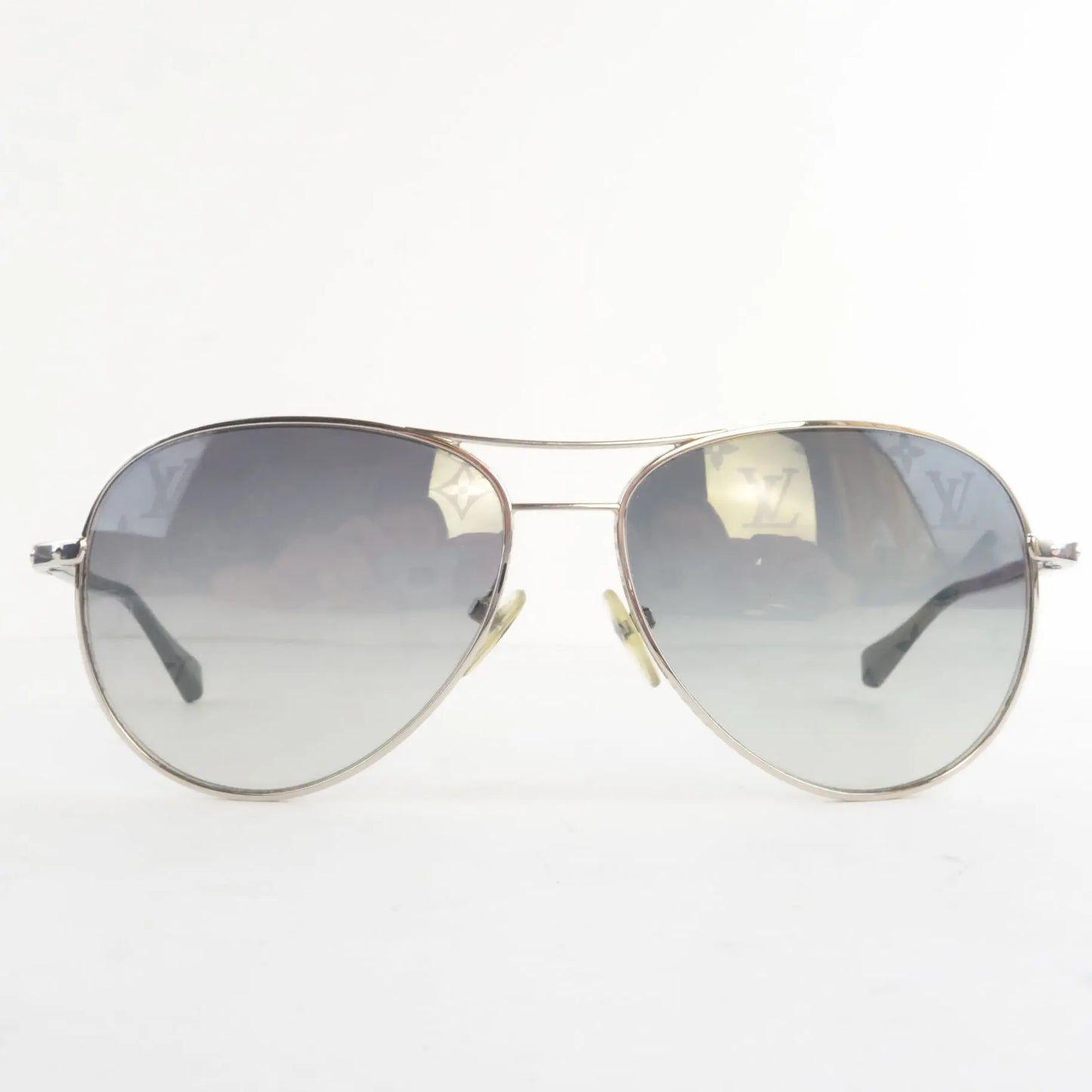 Louis Vuitton Louis Vuitton Silvertone Monogram Conspiration Pilote Sunglasses (688) LVBagaholic