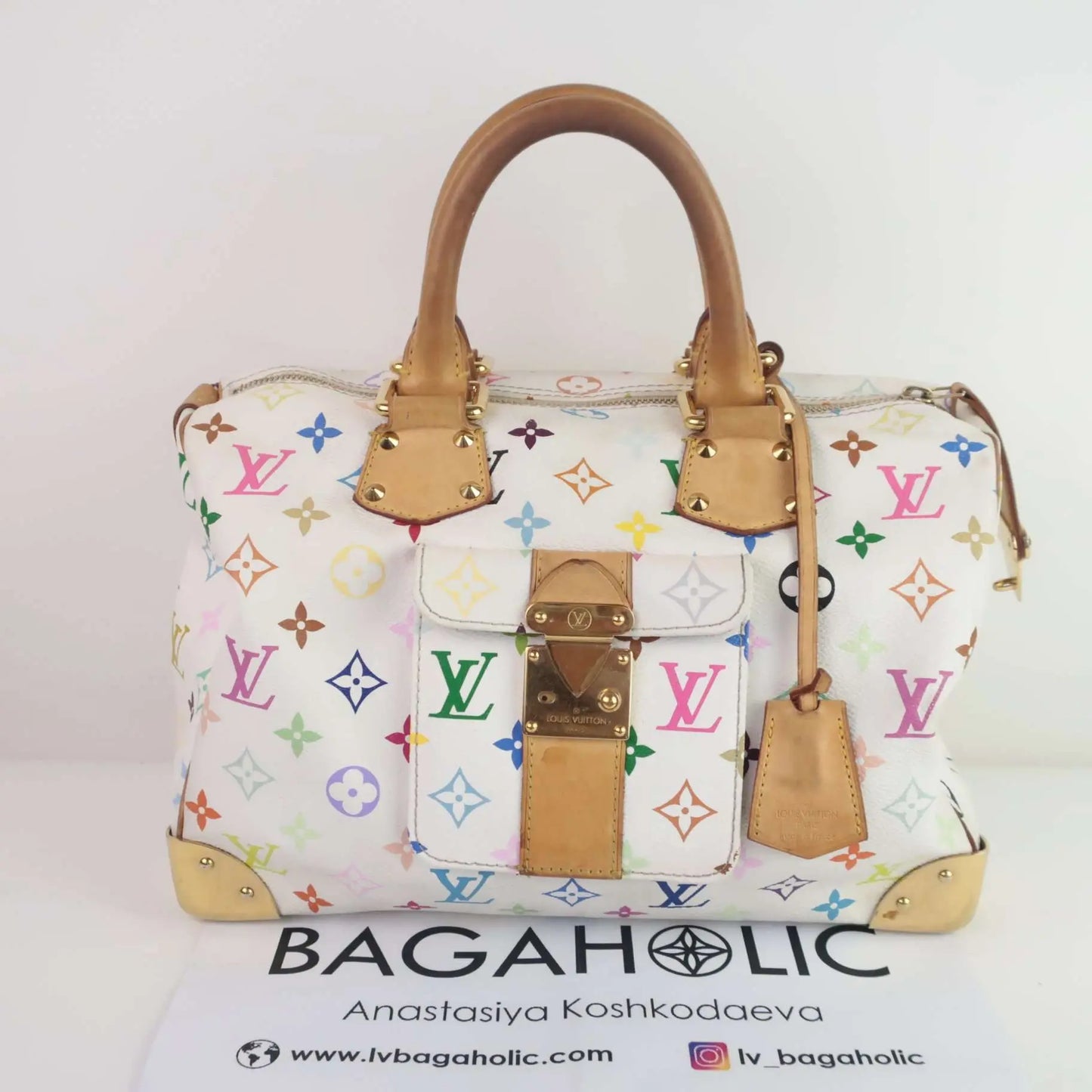 Louis Vuitton Monogram Multicolor Speedy Bag (White) MLX22007