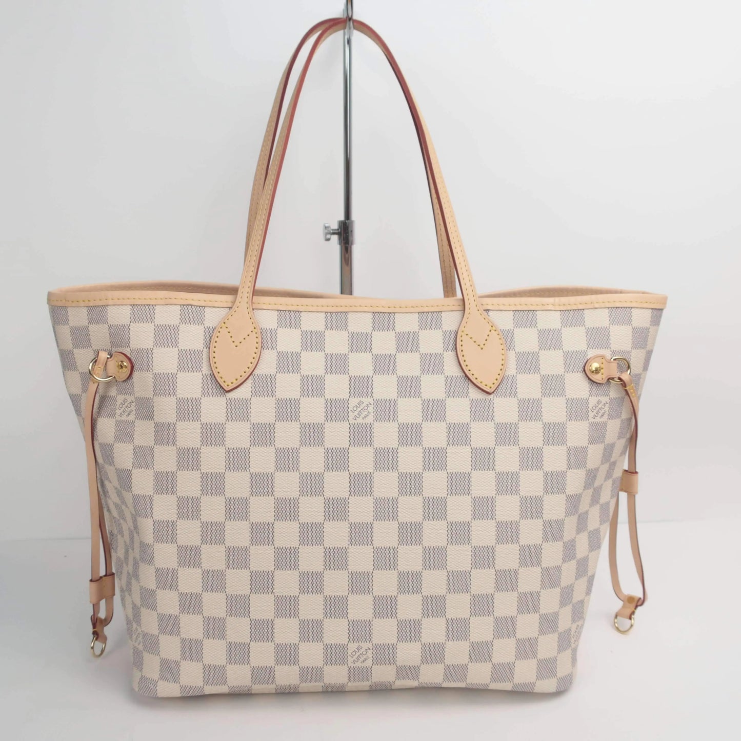 NEW Louis Vuitton Neverfull MM Damier Azur with Rose Ballerine interio –  Bagaholic