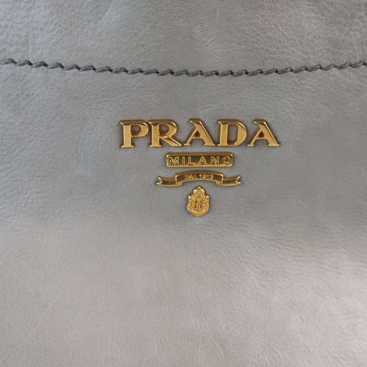 Prada Prada Grey Hobo Leather Bag LVBagaholic
