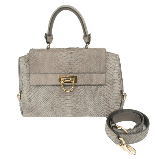 Salvatore Ferragamo Salvatore Ferragamo Sofia Medium Python Bag LVBagaholic