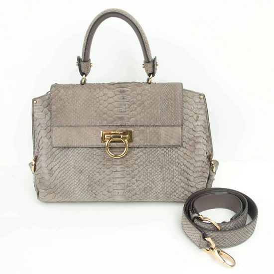 Salvatore Ferragamo Salvatore Ferragamo Sofia Medium Python Bag LVBagaholic