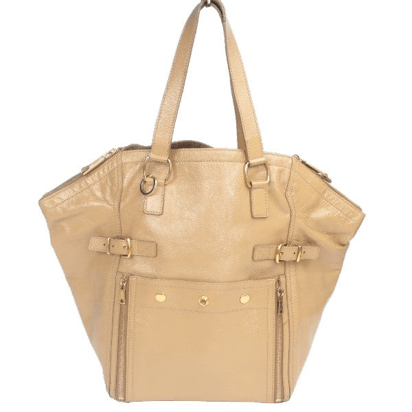 YVES SAINT LAURENT YSL Downtown Beige Patent Leather Bag LVBagaholic