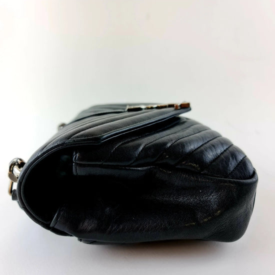 YVES SAINT LAURENT Yves Saint Laurent Black Medium College Bag LVBagaholic