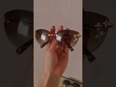 Load and play video in Gallery viewer, Louis Vuitton Goldtone Desmayo Cat Eye Sunglasses
